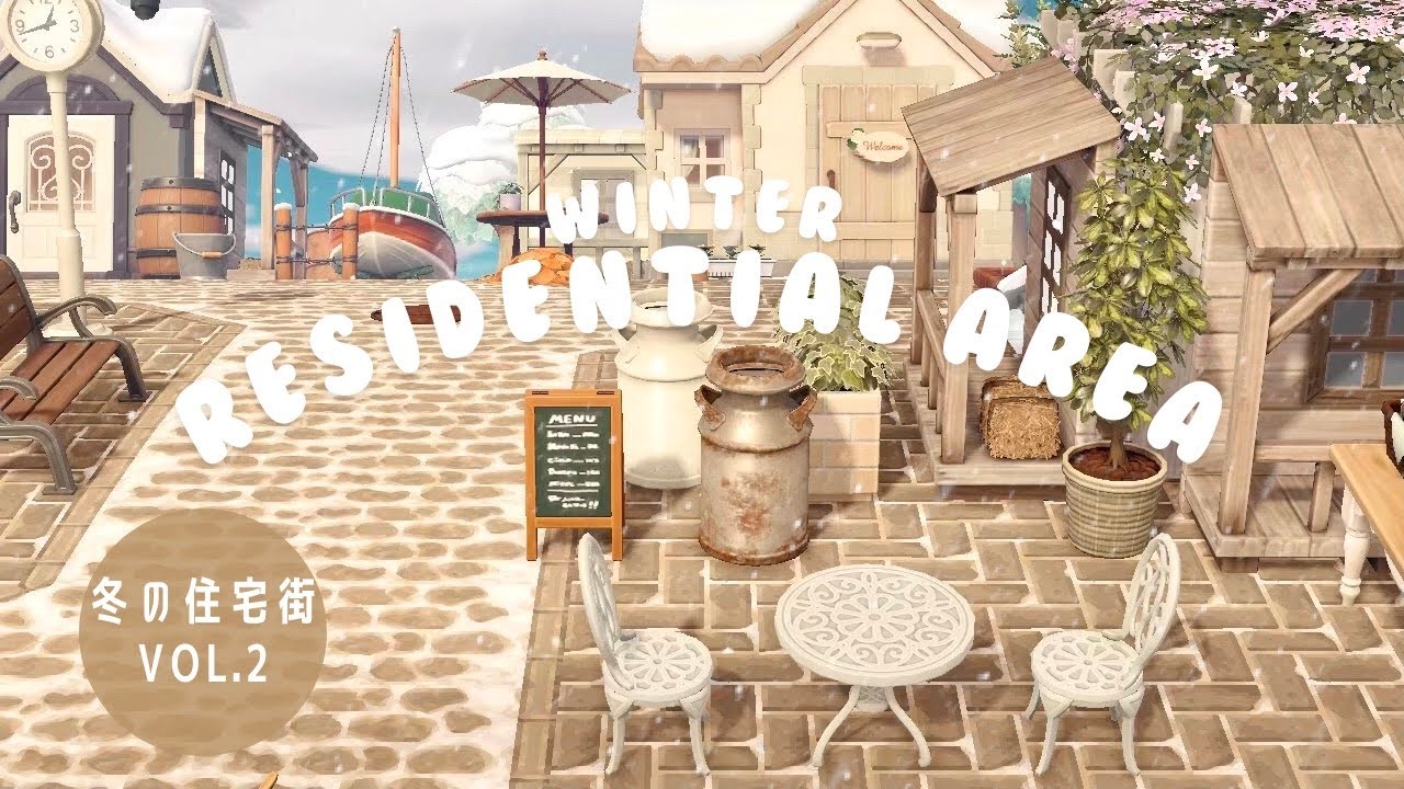 あつ森 冬の住宅街をクリエイトvol 2 Winter Residential Area Acnh Animal Crossing New Horizons 島クリエイト あつまれどうぶつの森