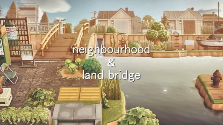 【あつ森】川沿いの住宅街と大きな橋 | Neighborhood & Land bridge | Speed Build | Animal crossing new horizons 【島クリ】