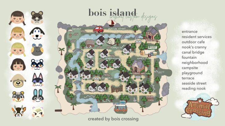 【あつ森】マイデザインなしの自然の街 散歩＆夢番地公開 | My Island Tour | Dream Address Release | Animal Crossing New Horizons