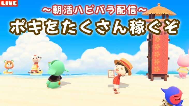 【あつ森】ちょっと久しぶりの朝活ハピパラ！6×6縛りレイアウトでポキを稼ぐLIVE配信！【あつまれ どうぶつの森】